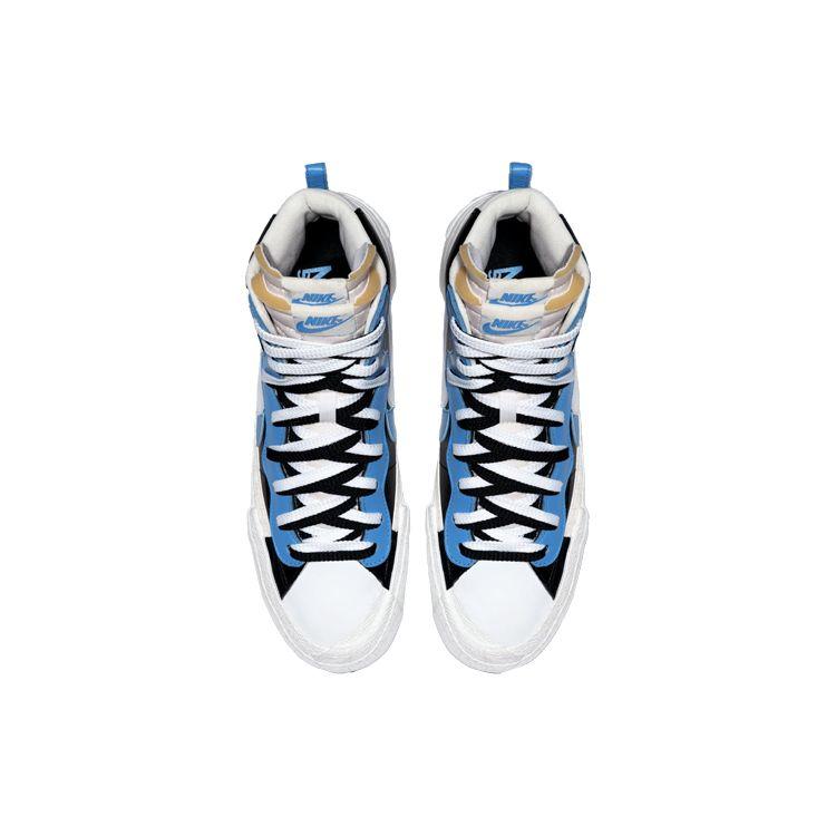 sacai x Nike Blazer Mid Black Blue Unisex Sneakers University-Blue Sail White BV0072-001