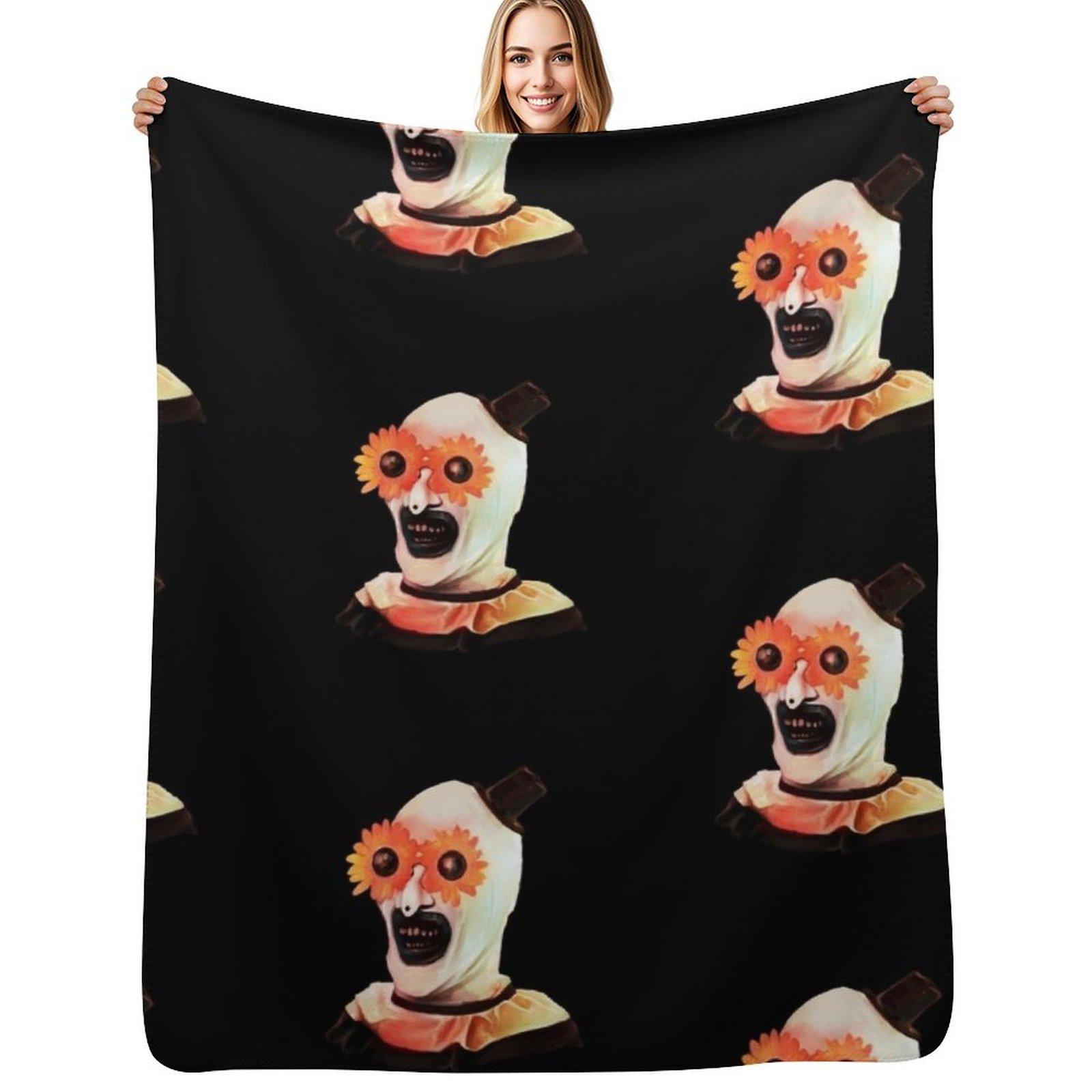 Creative Homewares Unisex Art The Clown The Creepy Withe Flower Glasses Throw Blanket Ultra Plush Cozy Blanket For Napping Sleeping