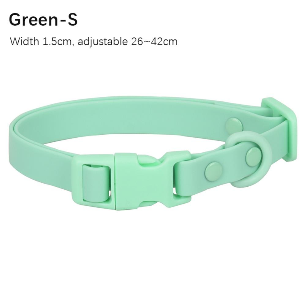 

Регулируемый ошейник для питомцев цвета макарон, водонепроницаемый, ожерелье для котенка, легкий ошейник для собаки, кошка Green-S