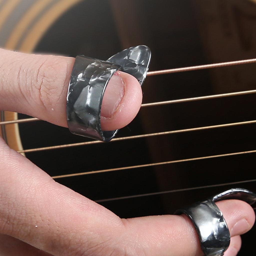 4Pcs Thumb and Finger Picks Medium Flat Thumbpick Guitar Thumb Picks for Acoustic Guitar Accessories Enduring