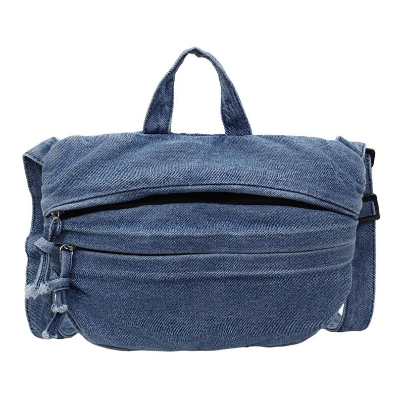 

Denim bag women 2025 new popular fashion casual shoulder bag large capacity crossbody handbag світло-синій колір