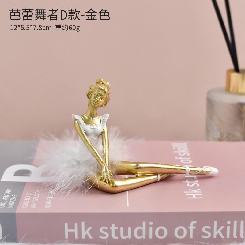 Resin Ballet Dancer Figurine Decorative Ornament Home Living Room Bedroom Gift