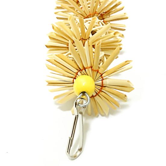 Pet Bird Parrot Rattan Ball Bell Swing Hanging Climbing Cage Decor Bite Chew Toy