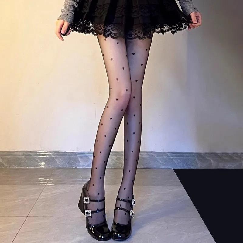 High-End Silver Silk Gray Stockings Gray-Tie Bright Silk Rhombus Cross-Striped Shiny Black Stockings Skin-Penetrating Pantyhose