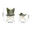 Green Leather Butterfly Chair & Ottoman - Handmade Relaxing Chair/Stool