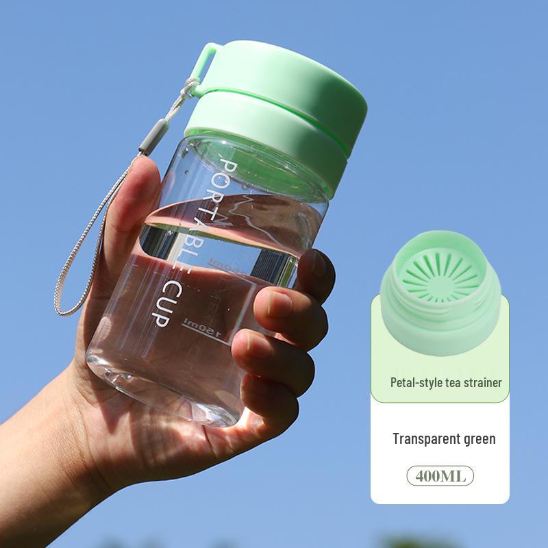 Large Capacity Frosted Sports Water Bottle with Tea Infuser and Lanyard - Customizable Outdoor Gift Cup