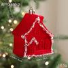 Light Luxury Flocking Burgundy Christmas Pendant Sticky Powder Gold Powder Special-shaped Pendant Light Luxury Decoration Pendant Arrangement