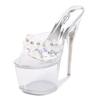 Drag super high heel stiletto waterproof platform 17CM catwalk shoes pole dancing shoes nightclub women's l sandals transparent
