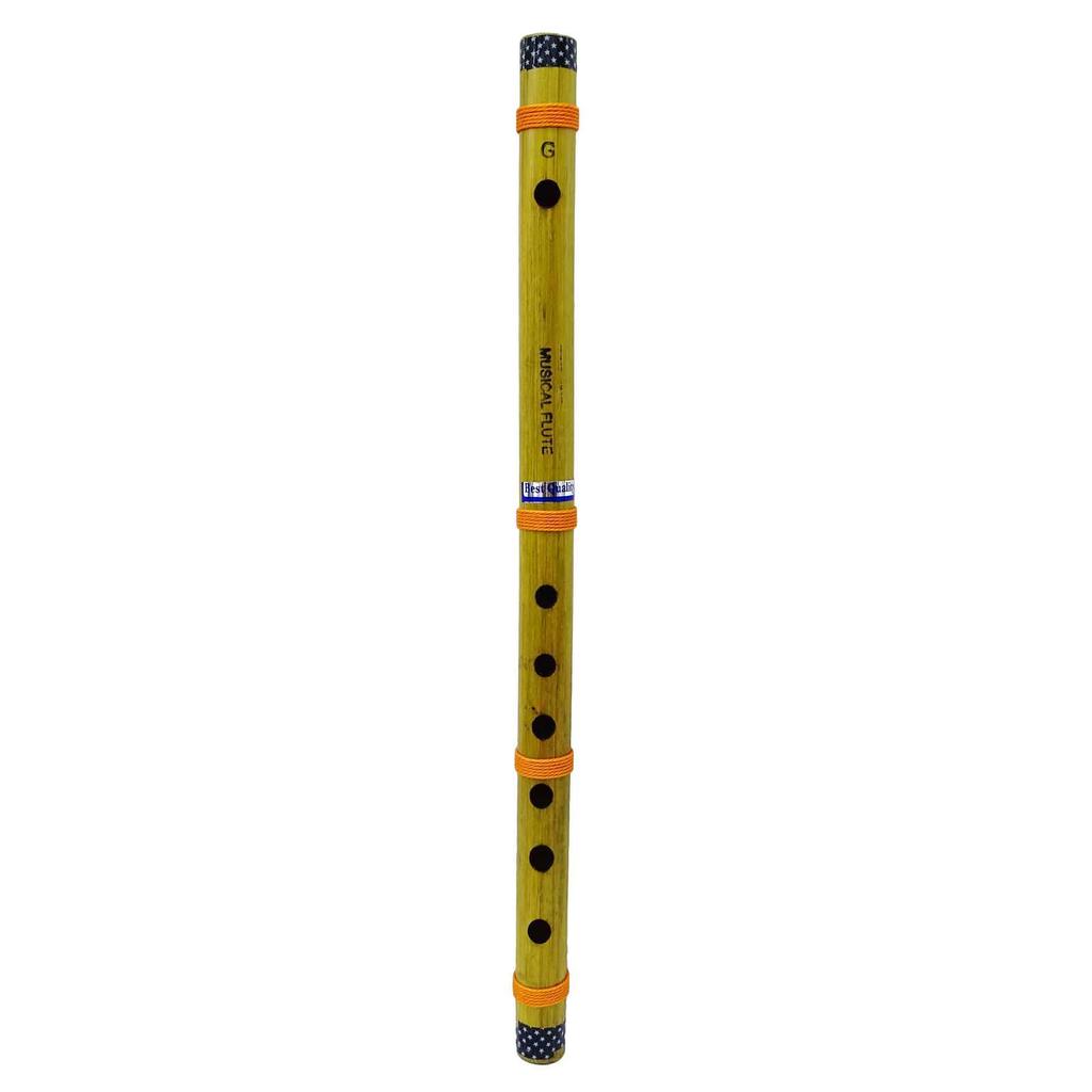 Bamboo Flute Hand Painted Wooden Bansuri Home Decor Musical Instrument Brown