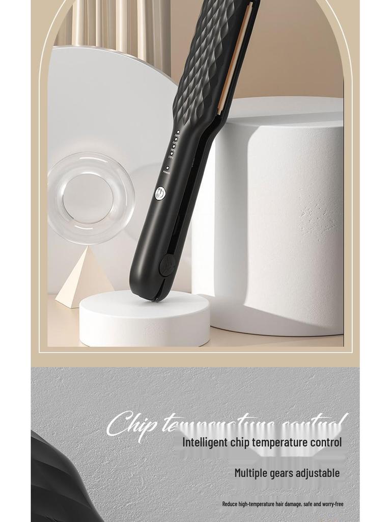 Multifunctional Hairdressing Curling Iron & Straightener - Dual-Use for Dry/Wet Hair, No Damage, Ideal for Salon, Home, Dorm.