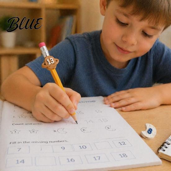 Organizing Tools for Wooden Pencils Cute Pencil Toppers Lovely Charms Pen Numbered Caps Primary School Toppers Decorations Supplies Classroom