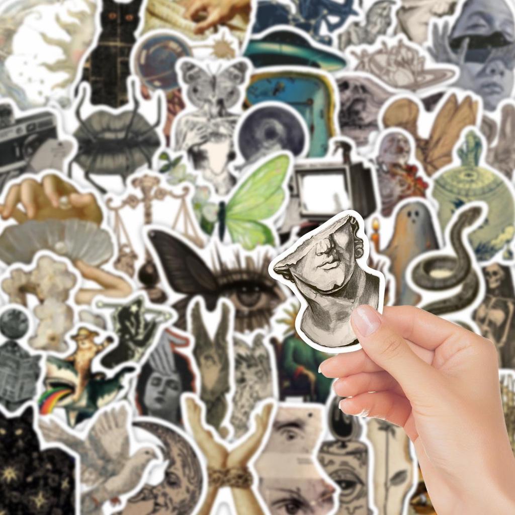 52pcs Retro Aesthetic Art Graffiti Sticker Set for DIY Notebook and Luggage Decoration