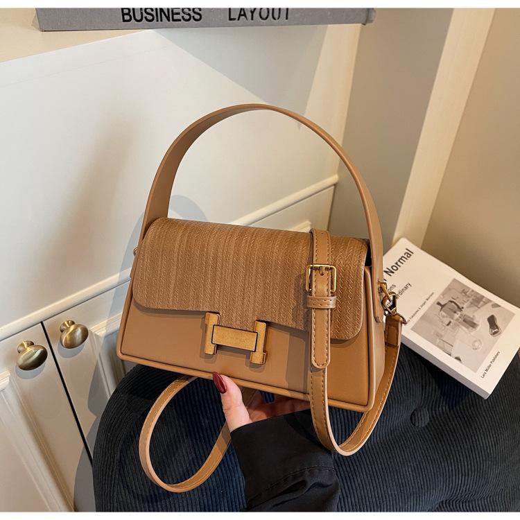 Damen 2025 Minimalistische Texturierte Umhängetasche - Stilvolle H-Schnalle, Kleines Quadratisches Design
