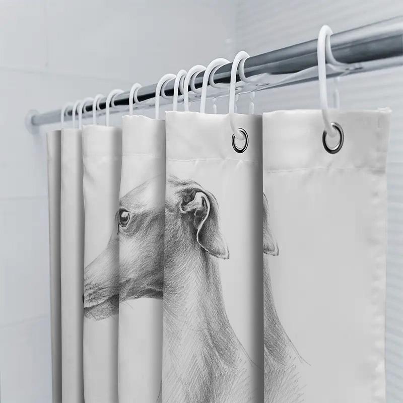 Bathroom Shower Curtain Farmhouse Black And White Sketch Animal Cow Print Decor Rustic Modern Farmhouse Decor Shower Curtain Set