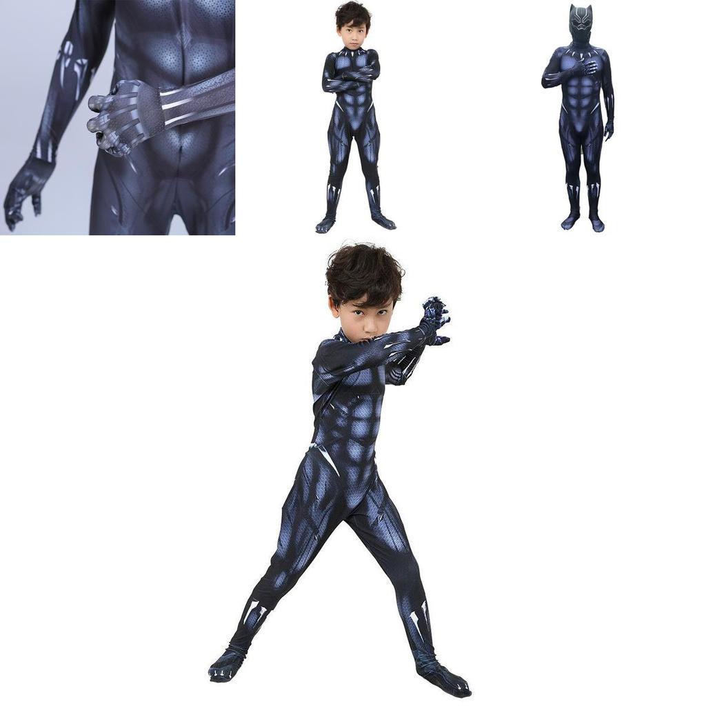 Premium Quality Black Panther Superhero Cosplay Jumpsuit For Adults And Kids
