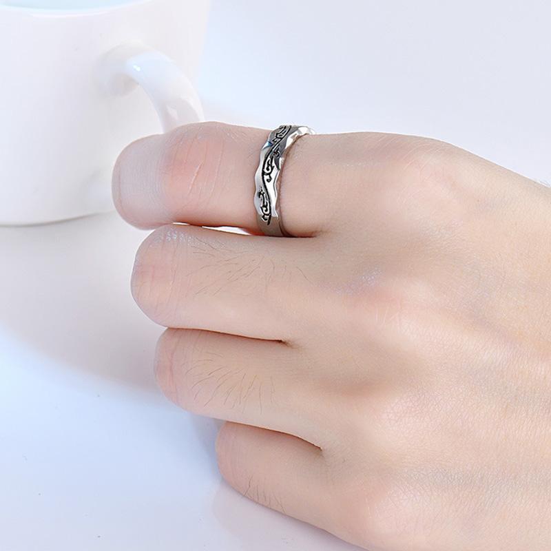 Herren Pop Vintage Sterling Silber Kreativer Offener Ring