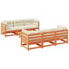 VidaXL Garden Lounge Set 7 Pcs with Cushions Wax Brown Solid Pine Wood 3299302