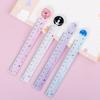Cute Transparent 15cm Plastic Straight Ruler For Students Kids Stationery Gift