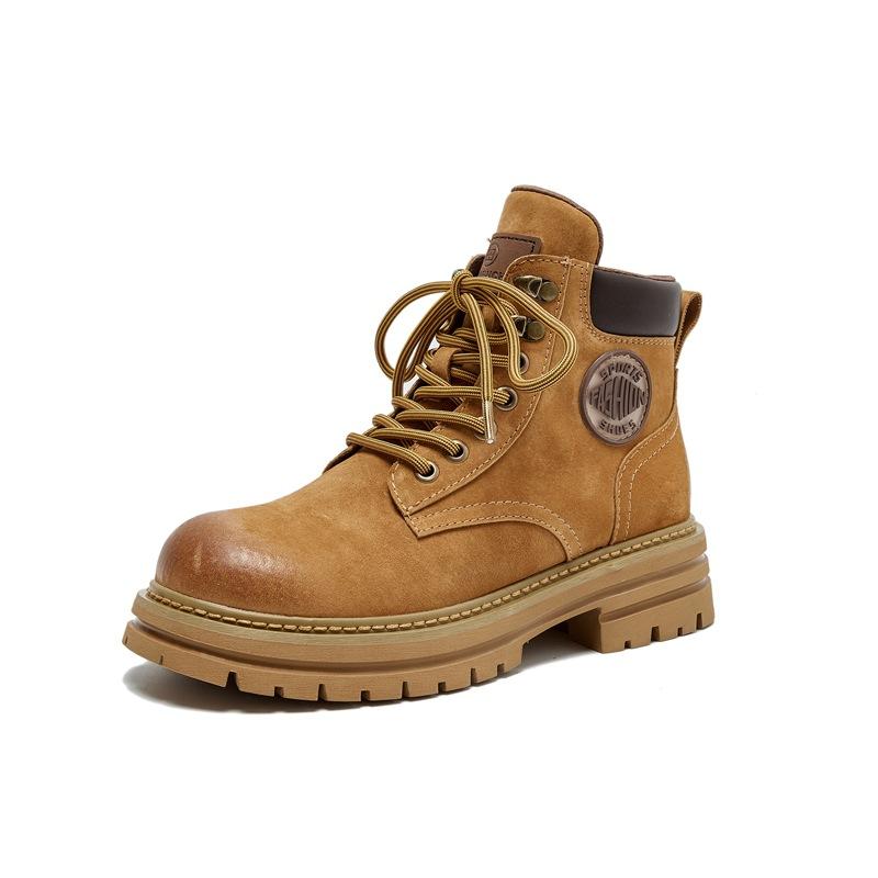 

Retro leather Martin boots women s new tooling thick-soled heightening short boots outdoor mountaineering rhubarb 33