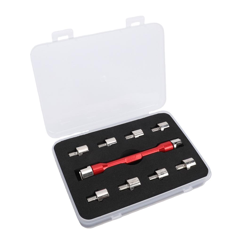 Motorcycle Spoke Wrench Set 5.0 6.8mm High Hardness Spoke Spanner Repair Tool for Motorbike Scooter Red