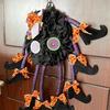 Halloween Spider Door Hanging Decoration with Bowknots Soft Cloth Cartoon Multi-legs Spider Wall Decor Wreath Party Supplies