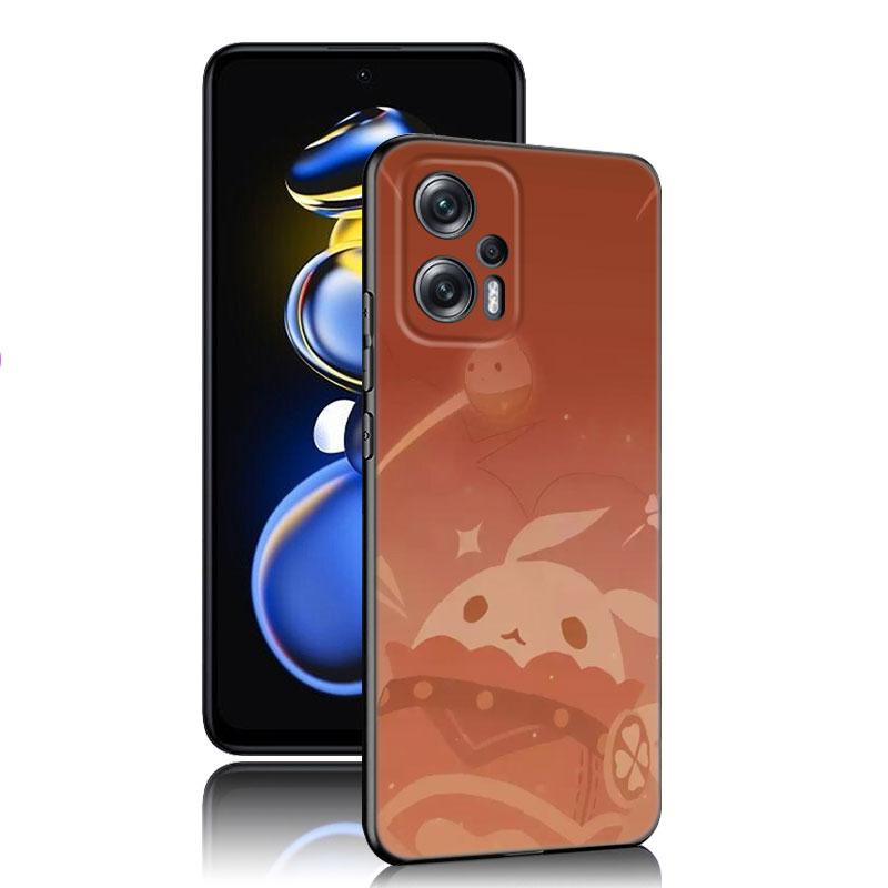 Genshin Impact Logo Black Silicone Phone Case For Xiaomi POCO X3 X4 NFC F3 F4 GT F5 M3 M4 M6 X5 X6 Pro 5G C55 C65 M5