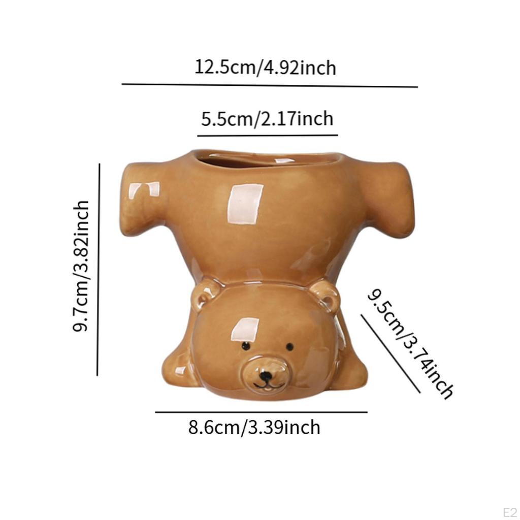 Bear Figurine Flower Pot Organizer for Home and Garden