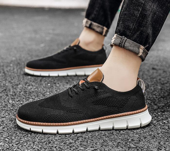 

New Men Casual Sports Shoes Anti Slip Wear-Resistant Breathable Cushioning Color Versatile Casual Sports Shoes 46 чорний
