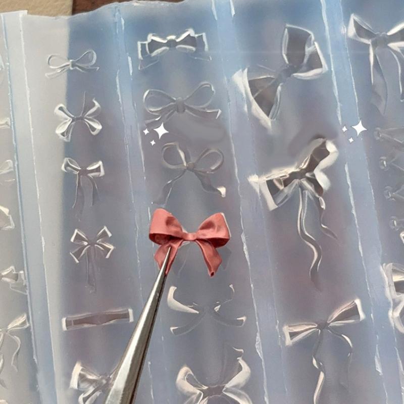 Cartoon Bowknot Silicone Carving Nail Mold Nail Art Template Nail Art Decorations Diy Relief Manicure Mold Nail Template