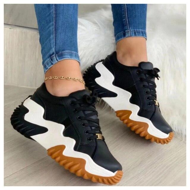 

Осенние повседневные туфли для папы, женские удобные вулканизированные женские дизайнерские кроссовки на массивной платформе, кроссовки на платформе 41