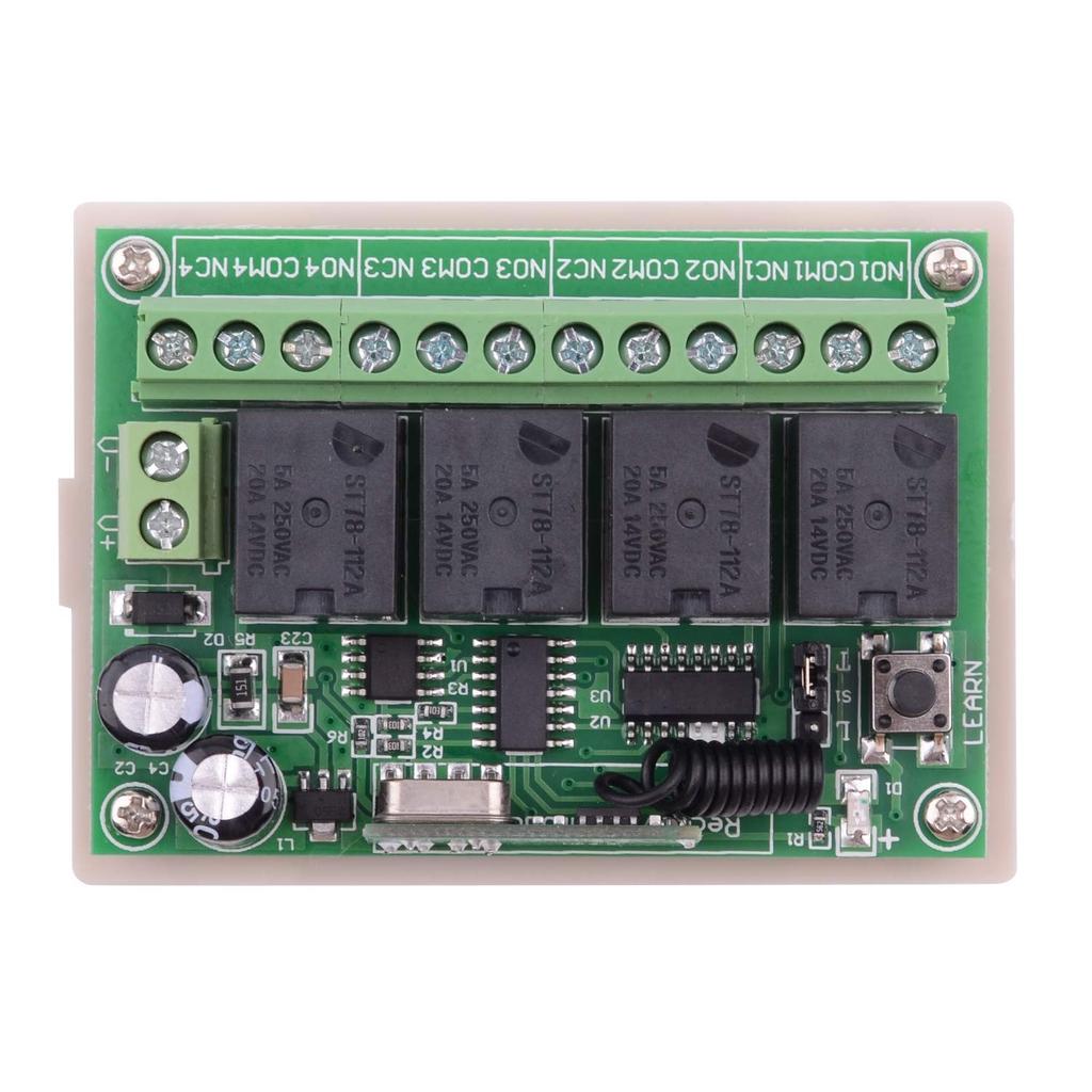 DC 12V RF Releu Wireless Telecomandă 10A Universal 315MHz Comutator Releu Telecomandă pentru Transmițătoare Casă DIY și 1 Comutator, 4 Canale Motoare,