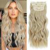 Extensiones de Cabello Rubio Claro Largo Ondulado con Clip Fibra Sintética Ondulado Natural 4 Piezas Uso Diario Pieza de Cabello Invisible