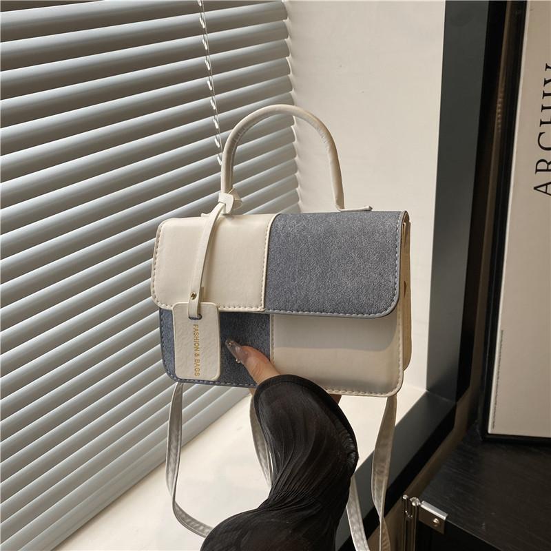 New Splicing Contrasting Colors, Advanced Texture Temperament, Portable Shoulder Messenger Bag, Commuter Versatile Woman