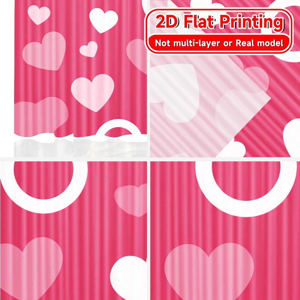 Ensemble de 2 Rideaux Imprimés Plat Cœur Polyvalents Décorations en Polyester Extérieur Moderne Semi-Transparent Fabriqué
