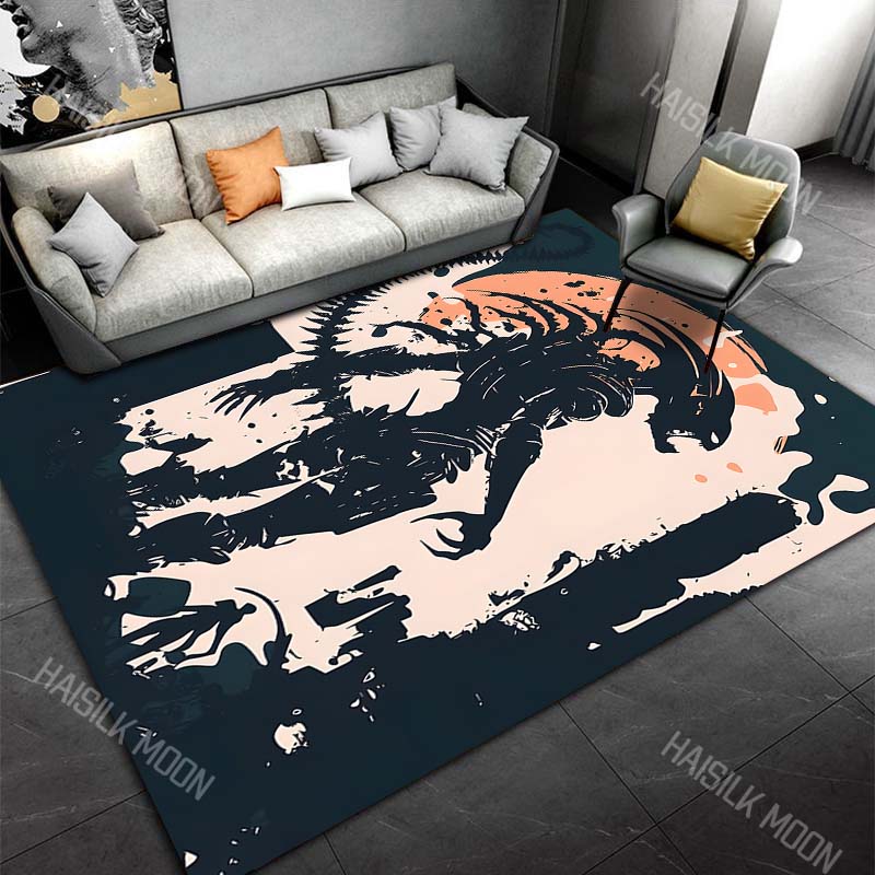 

Giant alien monster confronts human Print Carpet Rug for Living Room Bedroom Sofa Doormat Home Decor Non-slip Floor Mat 40x60cm