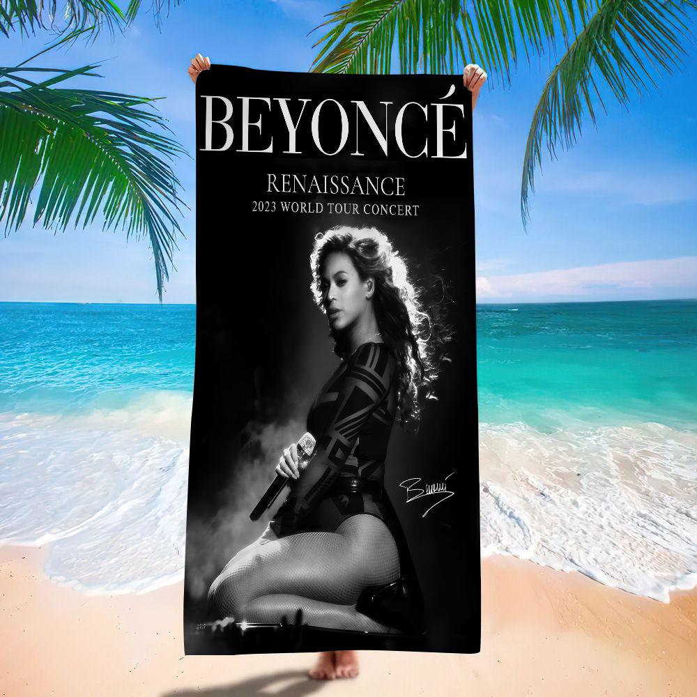 Beyonce Super Singer Microfiber Printed Beach Towel Mountain Climbing Yoga Beach Swimming Running Absorbent Soft Towel