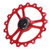 MEIJUN 17T Ceramic Rear Derailleur Guide Wheel Aluminum Alloy Rear Derailleur Pulley Wheel for Road Mountain BikeRed