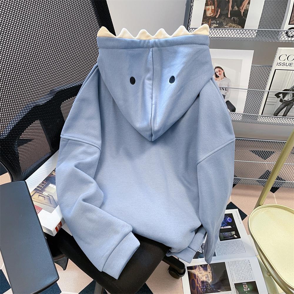 Sweatshirts à capuche pour femme Mode Requin Vêtements d'extérieur Automne Vintage Décontracté Tout va avec Capuches Manteaux Tosp Mujer