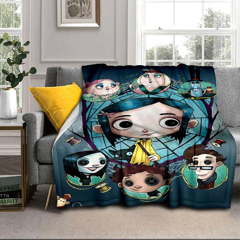 Moonlit Mystery Cora-line Blanket Flannel Blanket for bed, sofa, Camping, Hiking, Picnic Essentials, gift for family Fan gifts