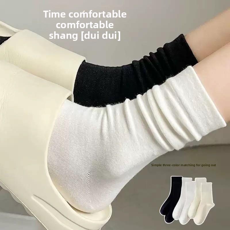 Spring and Summer Solid Color Chunky Socks - Solid Color Stylish and Versatile Slim-Fitting Tights - Breathable and Bone-Free Postpartum Socks