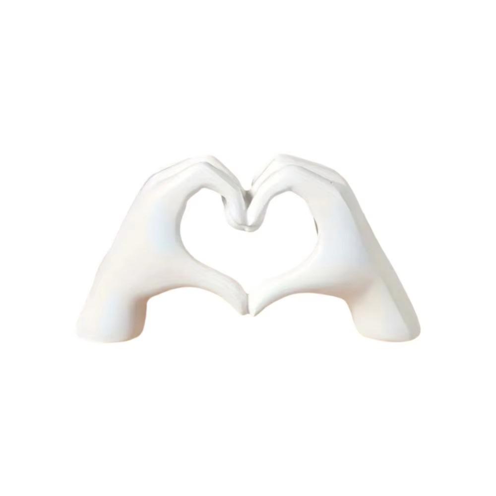 

Resin Love Gesture Sculpture Finger Decoration Hand Love Figurines Heart Hand Statues Bedroom белый