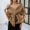 Women's Winter Fashion Faux Fr Scarf Shawl Coat