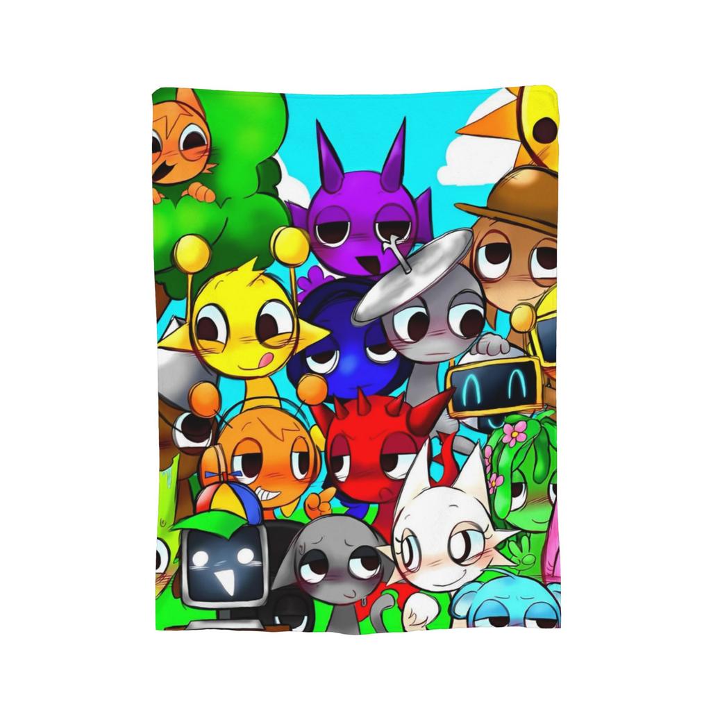 Sprunki Game Flannel Blanket Pinki Raddy Simon Funny Throw Blankets for Home 200x150cm Bedspread,