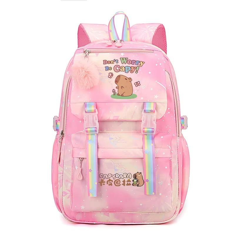 Kapibara new rainbow schoolbag junior high school primary school students fashion backpack large capacity