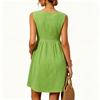 Sleeveless V Neck Solid Dress for Women Elegant Fit and Flare Casual Summer Dress with Soft Lightweight Fabric