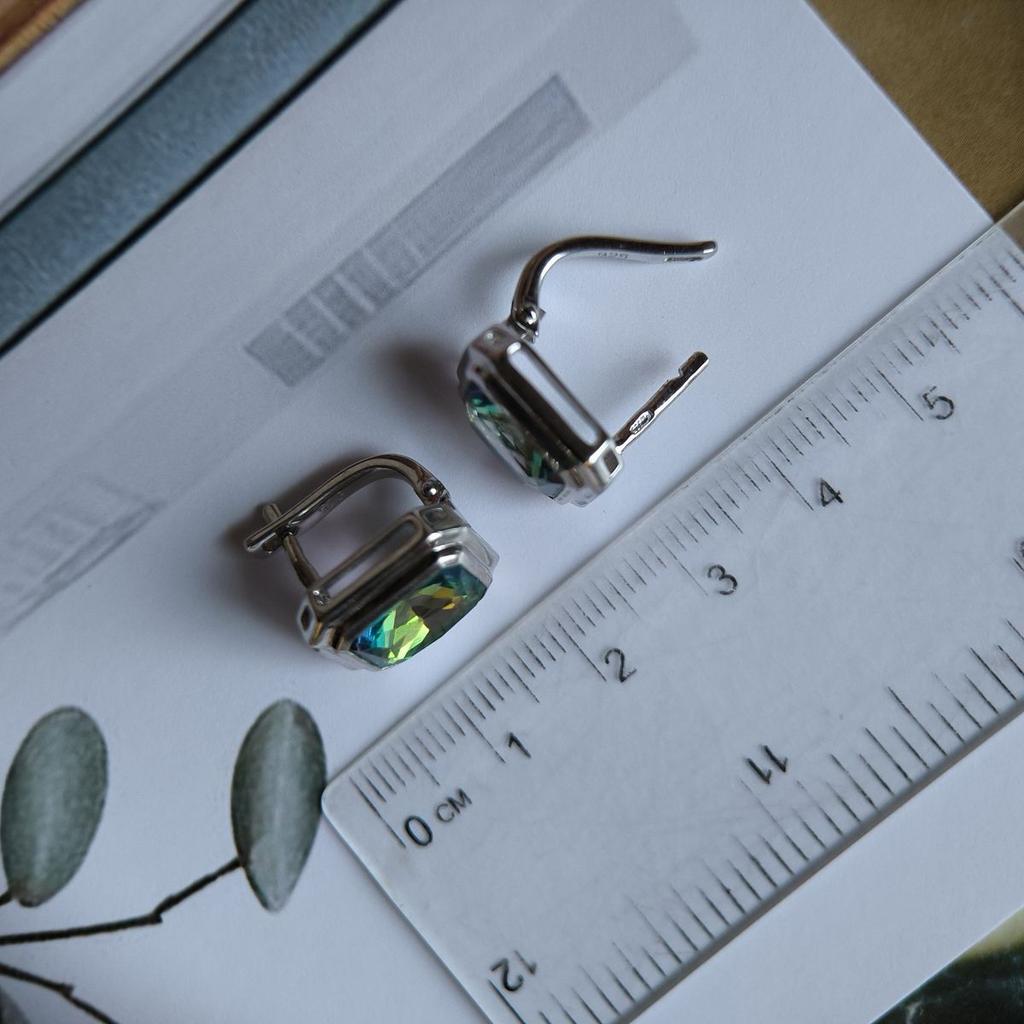 Серебряные серьги с мистик топазом 4.563ct (2190264)