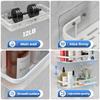 Bathroom Aluminum Shelf Shower No Drill Wall Mounted Organizer Rectangular Storage Rack