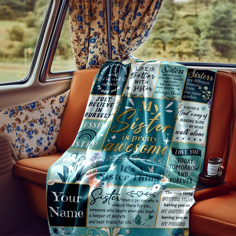 Sisterly Love Support Blanket Durable Comfort For Sofa Couch Office Bed Picnics Ideal For All Seasons Stylish Decor Perfect Gift For Relatives And