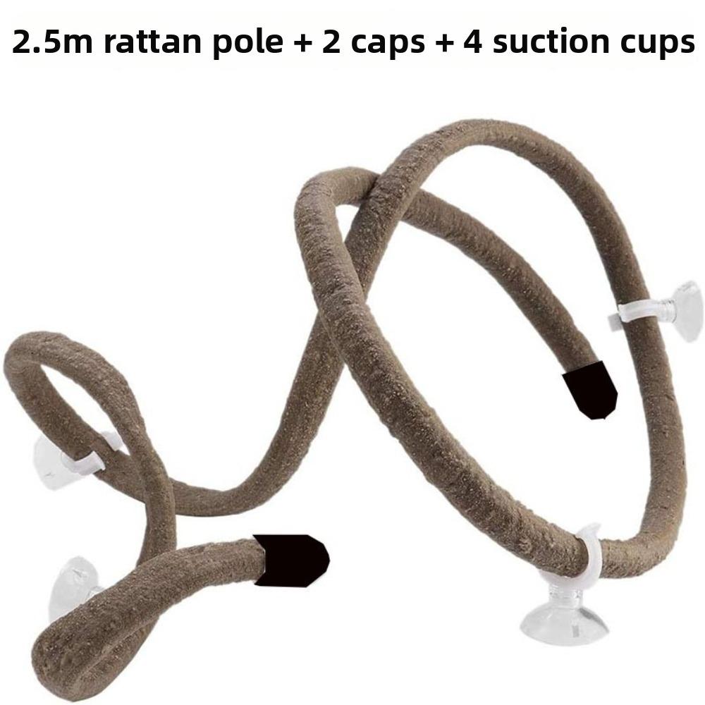 Rattan Reptile Vines Set Climbing Parts Easy To Install Reptile Habitat with Suction Cups Lizard Terrarium Decor Pet Supplies