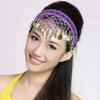 Ethnic Retro Belly Dance Headband With Red Sequin Coin Fringe Personalized Decorative Headpiece For Dance Performances